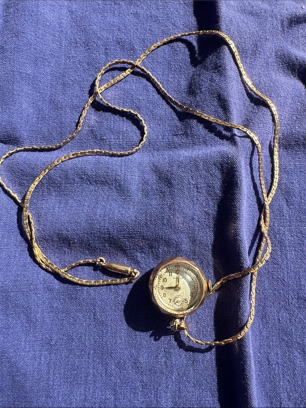Gold-Tone Vintage Banner Pendant Watch Necklace - Women's Jewelry